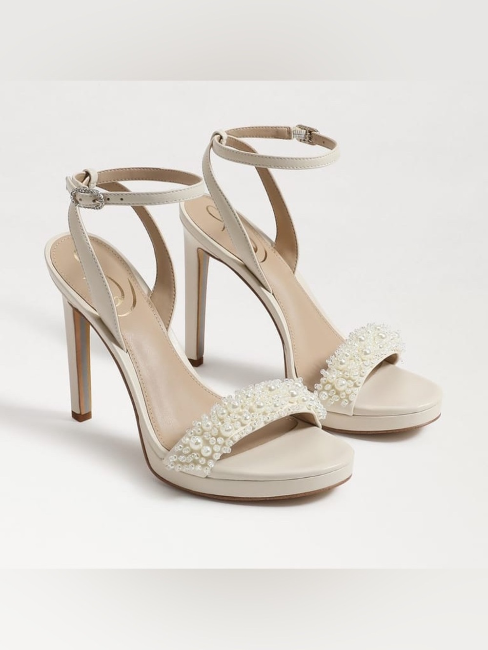 Sam Edelman Jade Perla Ivory Pearl Bridal Platform Heels Women’s Size 9.5